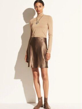 Vince Satin Bronze Skirt Size XS